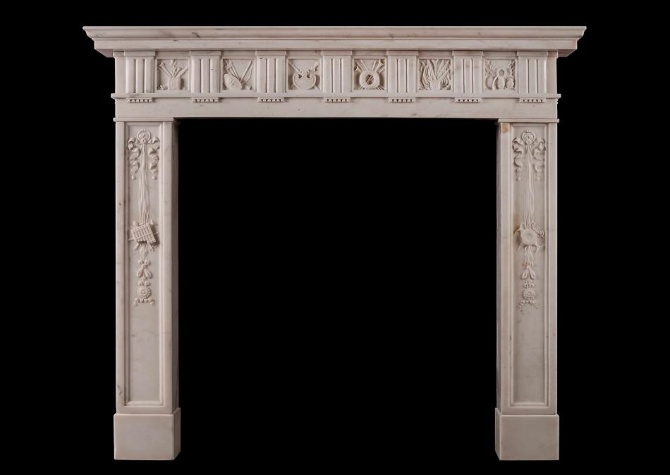A late Georgian Statuary marble fireplace of the finest quality