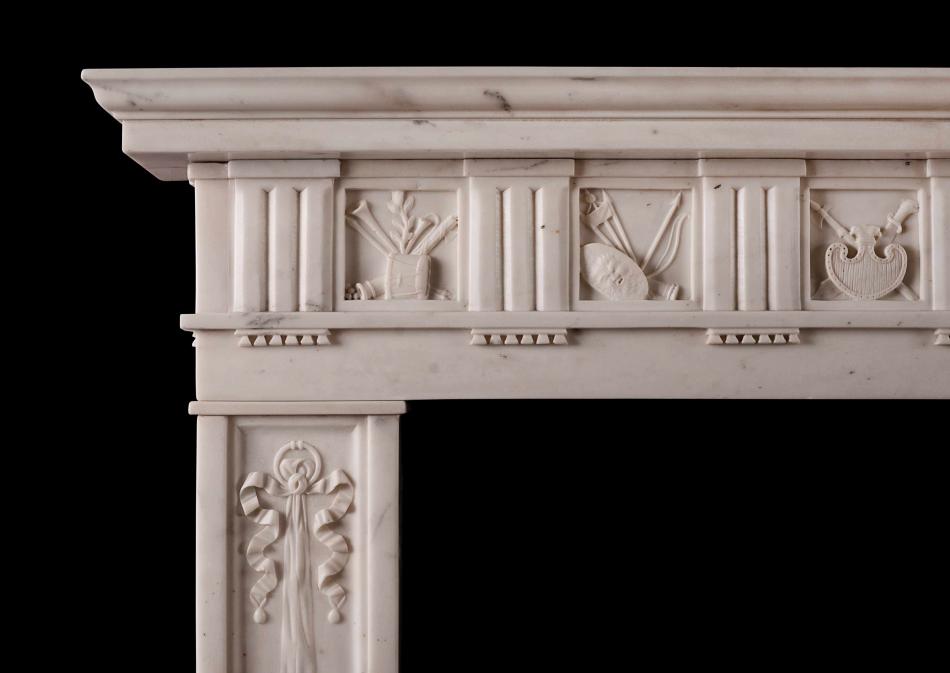 A late Georgian Statuary marble fireplace of the finest quality
