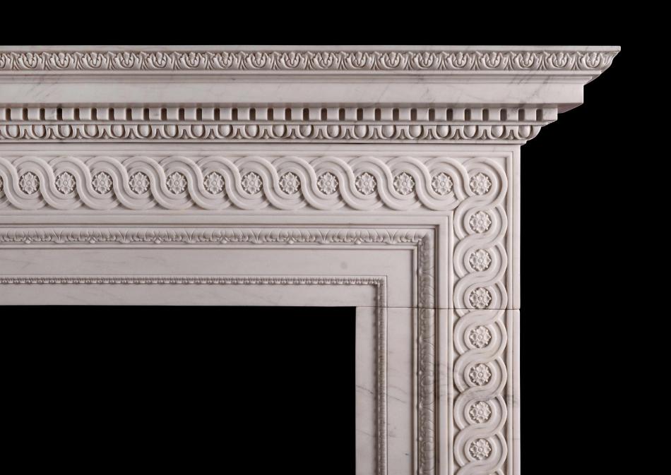 A Georgian marble fireplace in the manner of James Adam