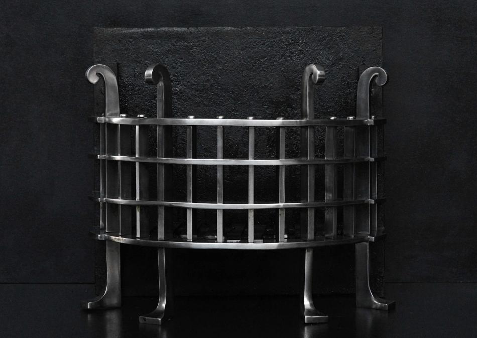 A half round fire grate in the Gothic style