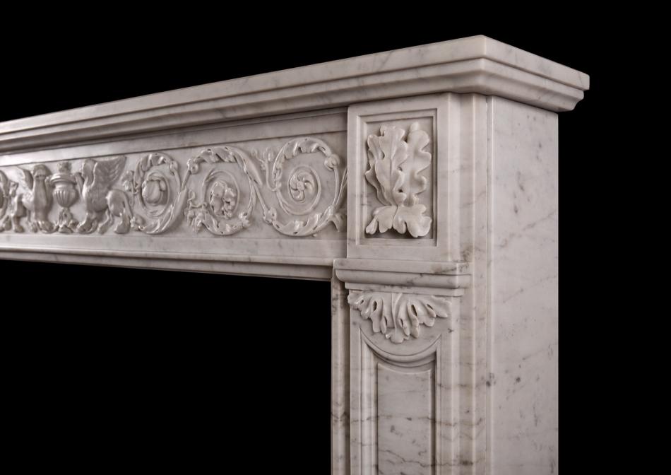 A 19th century French marble fireplace
