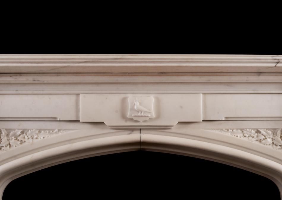 A fine Gothic Revivial Statuary marble fireplace