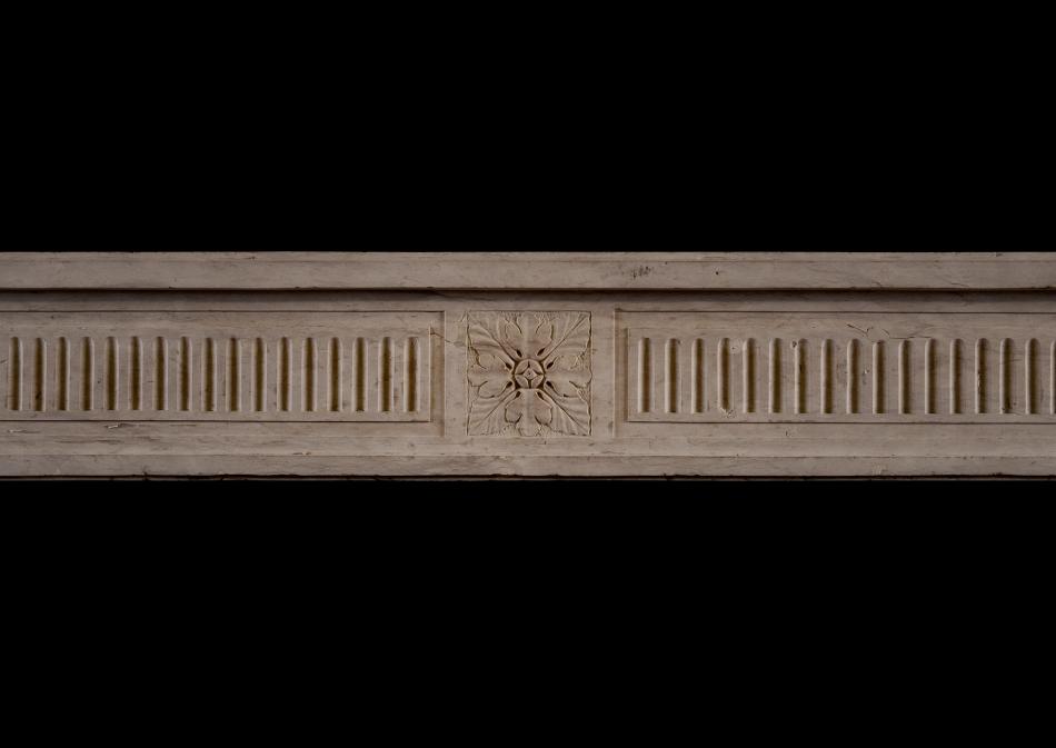 A quality French Louis XVI Directoire stone fireplace