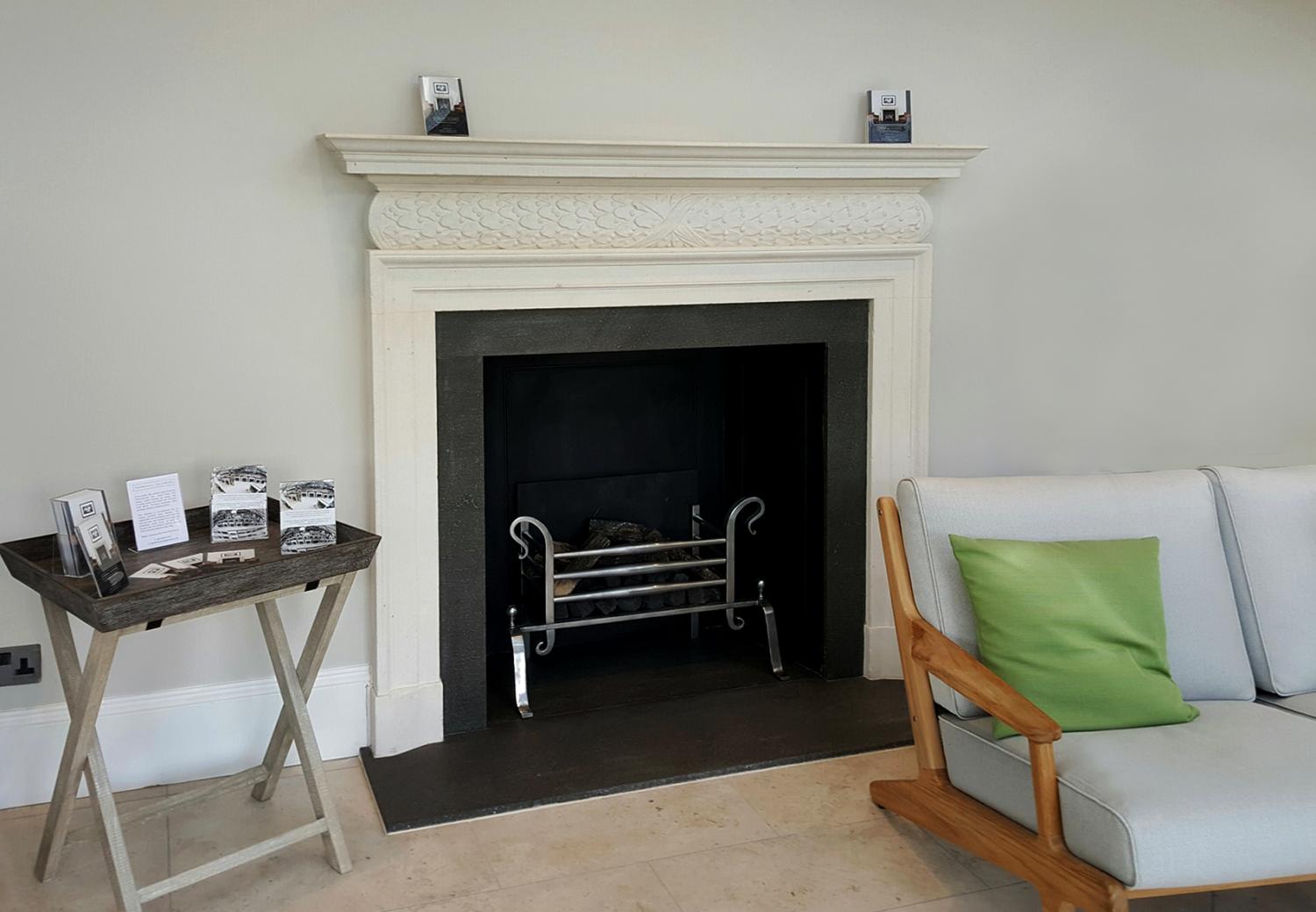 Thornhill Gallery's fireplace installed in the new Orangery venue 