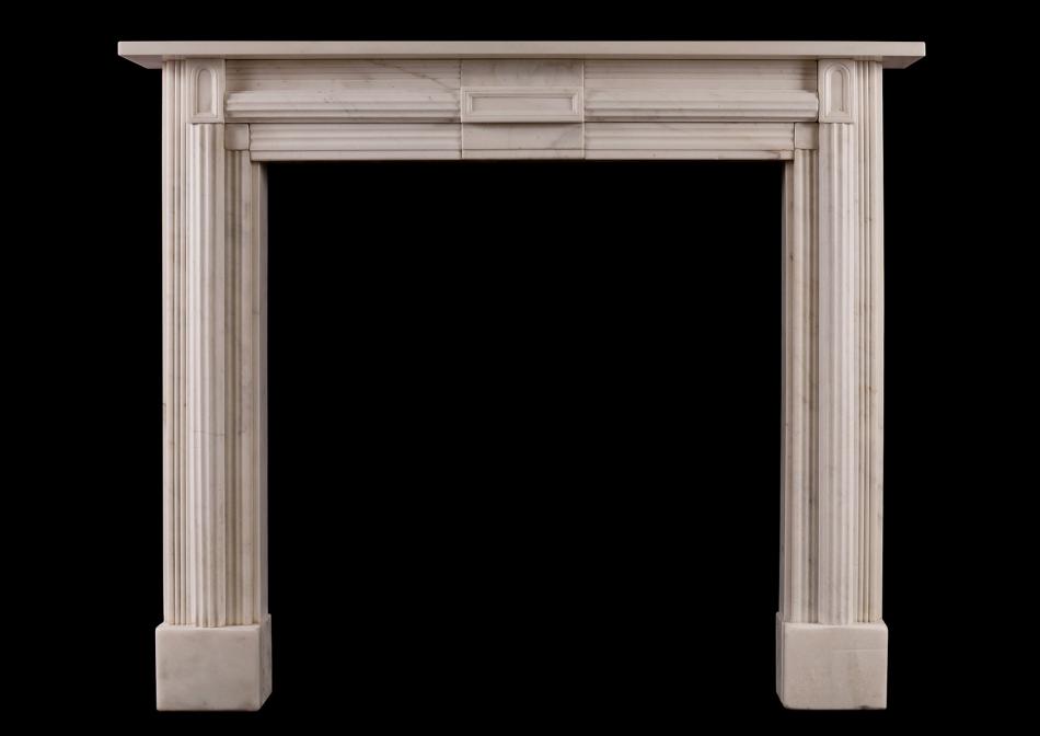 A Statuary marble fireplace in the Soanian style