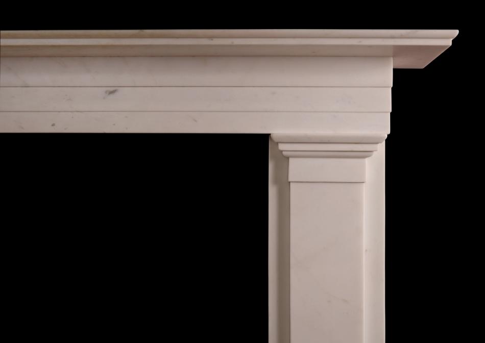 An antique Statuary marble Regency fireplace. One of an exact pair.