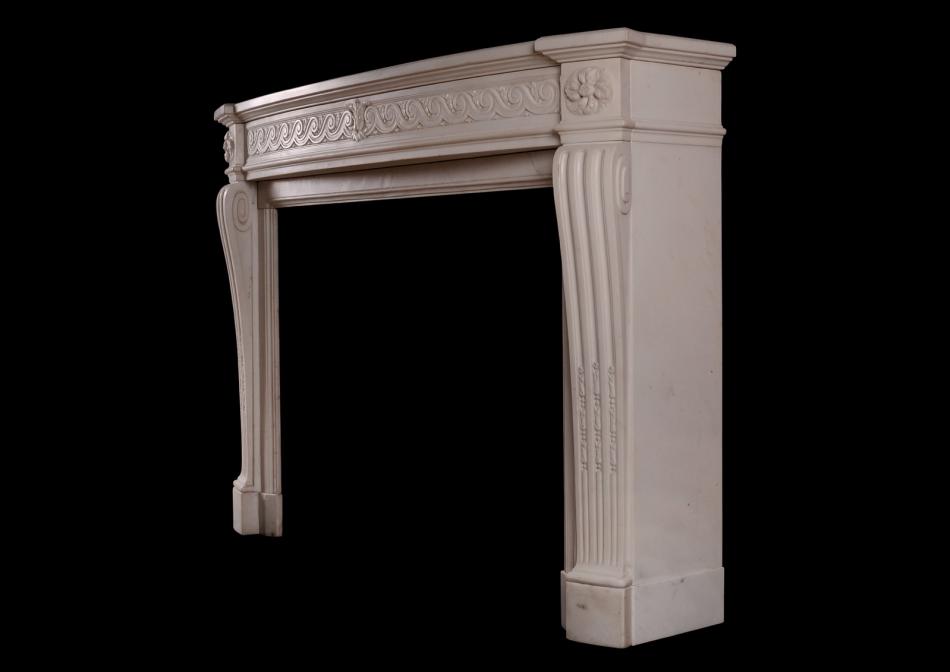 A Statuary marble French Louis XVI style mantel