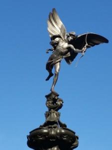The statue of Eros in Piccadilly Circus
