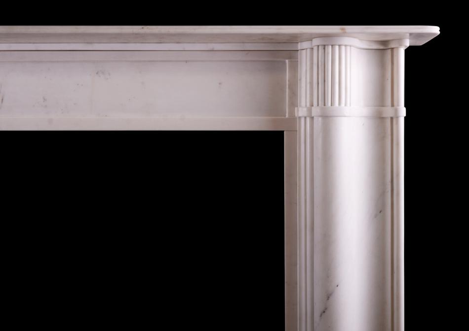 An English architectural Statuary marble fireplace