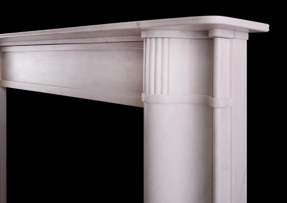 An English architectural Statuary marble fireplace