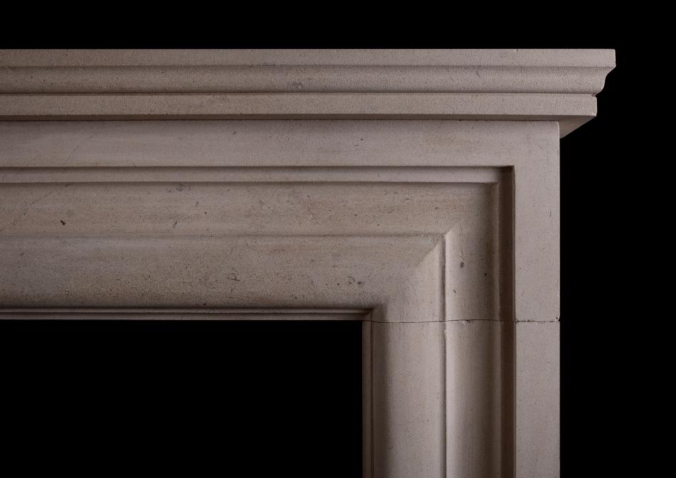 An architectural Bath stone fireplace