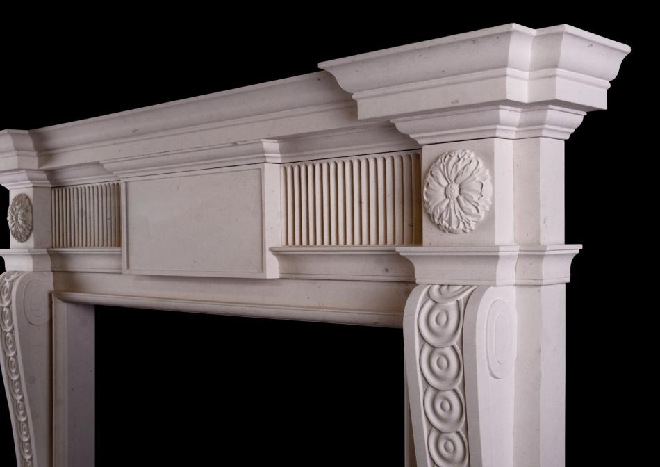 A George II style Lincoln stone fireplace