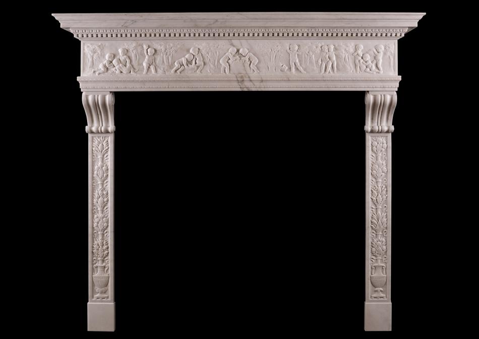 A fine quality Italian Renaissance style fireplace