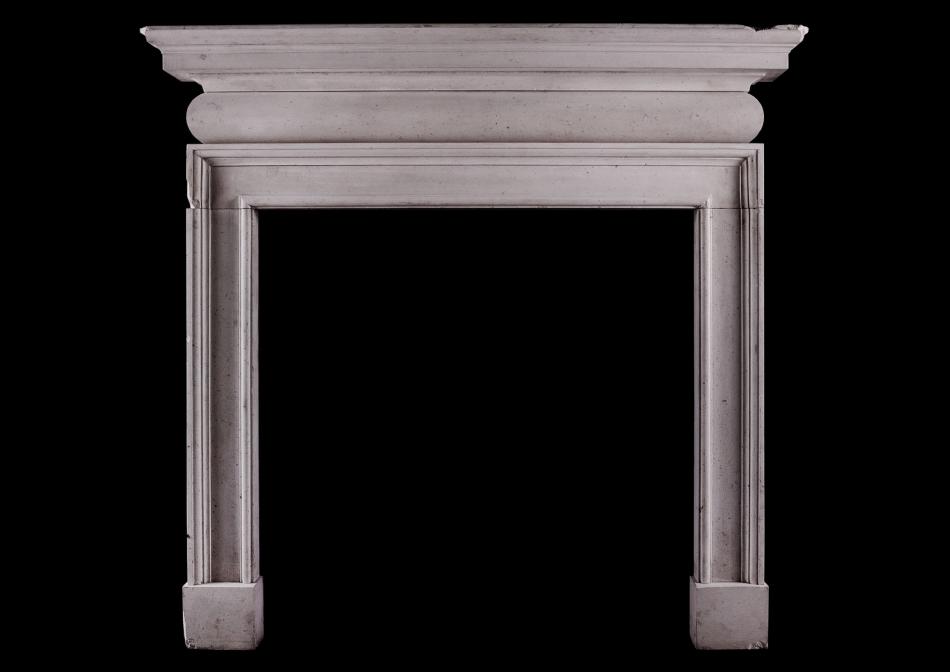 An English limestone fireplace