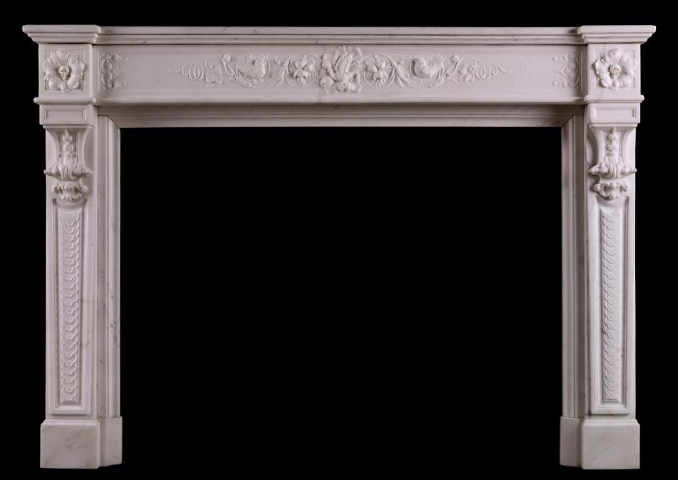 A carved Statuary marble fireplace