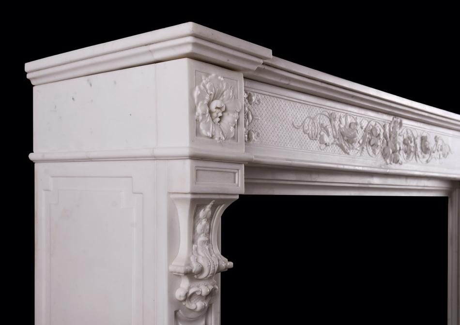 A carved Statuary marble fireplace