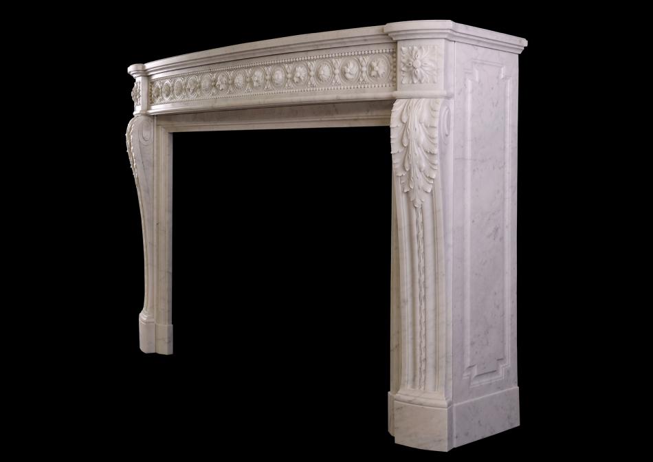 A mid 19th century French Louis XVI style fireplace