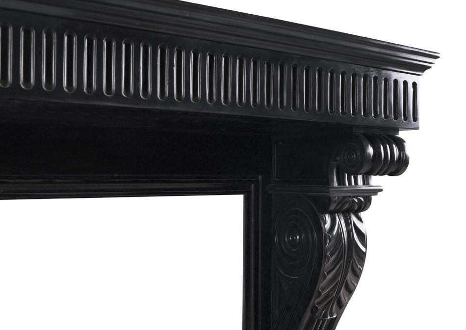 A period Louis Philippe fireplace in Belgian Black marble