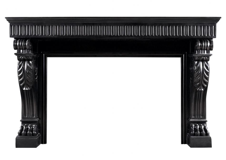 A period Louis Philippe fireplace in Belgian Black marble