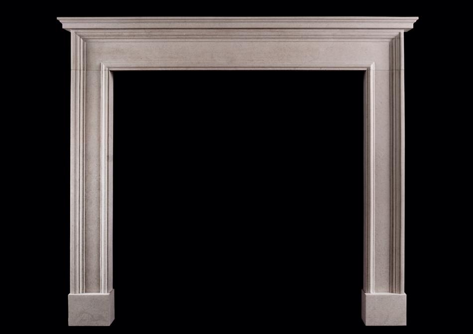 An architectural fireplace with moulded shelf