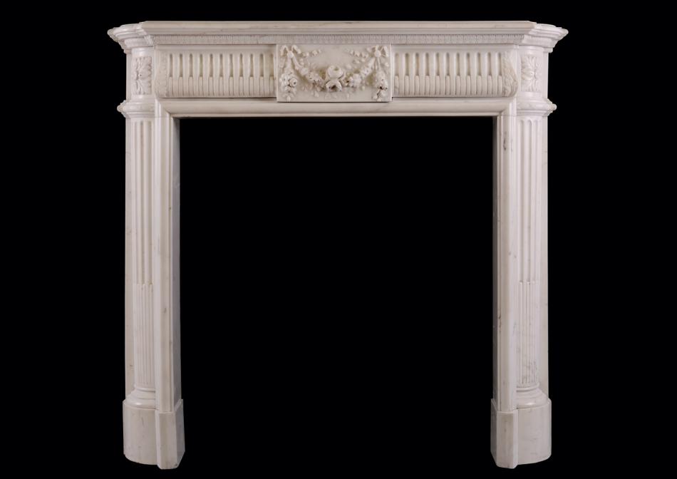 A fine quality French Statuary marble fireplace