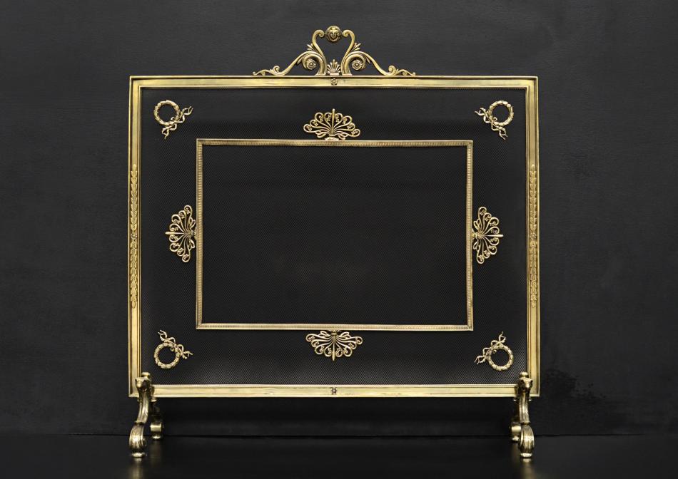 A 19th century brass firescreen