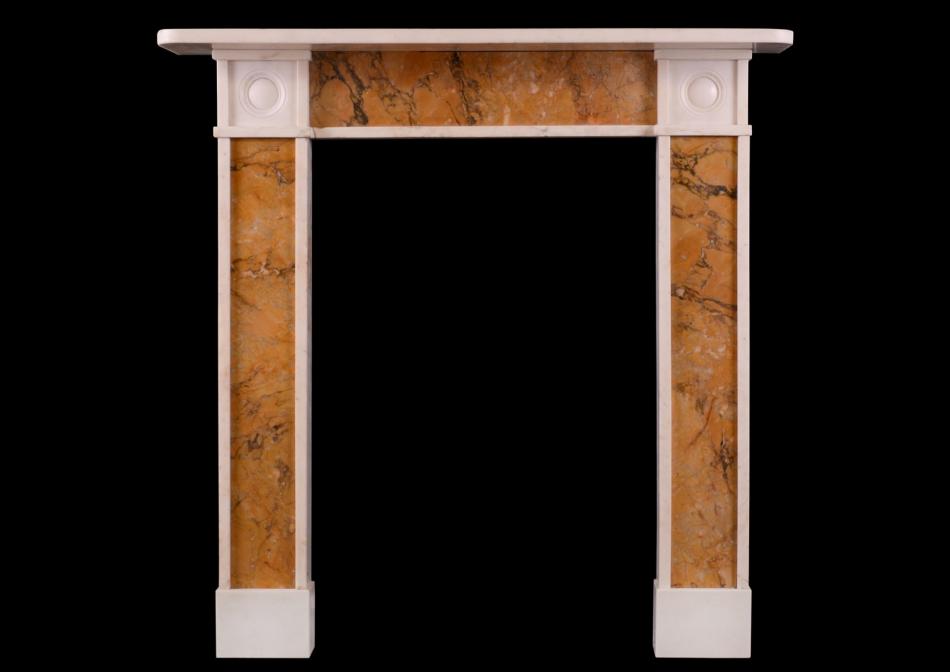A Statuary and Siena marble fireplace