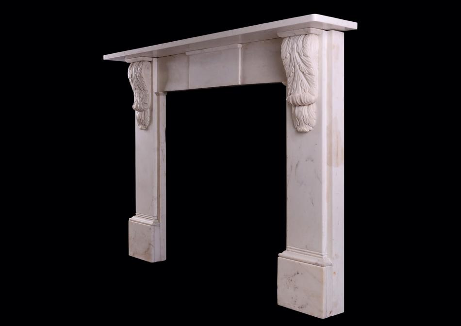 A Victorian fireplace in Statuary white marble