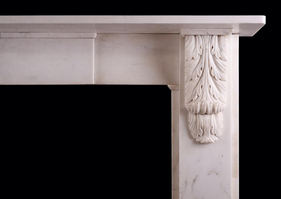 A Victorian fireplace in Statuary white marble
