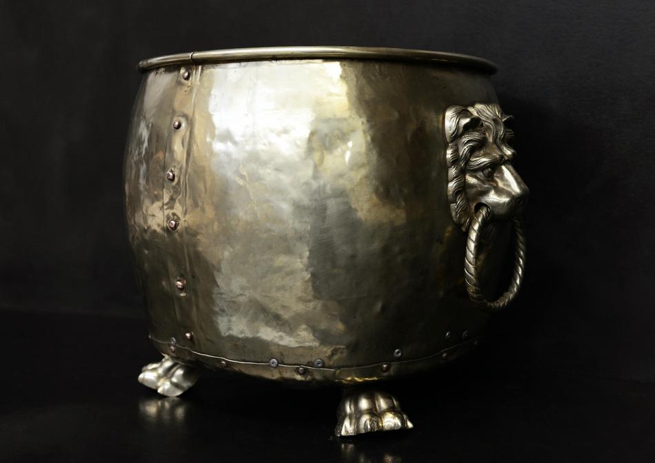 An English brass log/coal bucket