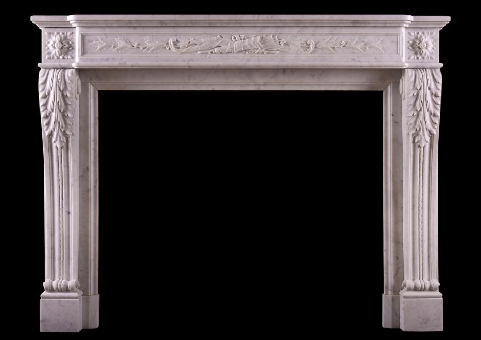 A French Carrara marble fireplace