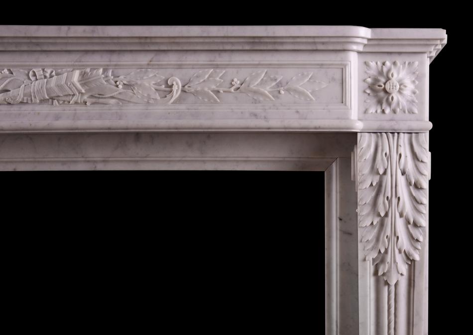 A French Carrara marble fireplace