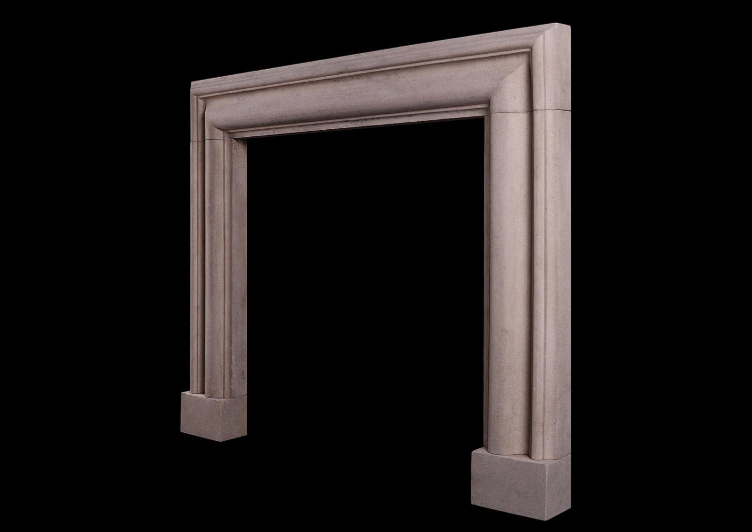 An English bolection Bath stone fireplace