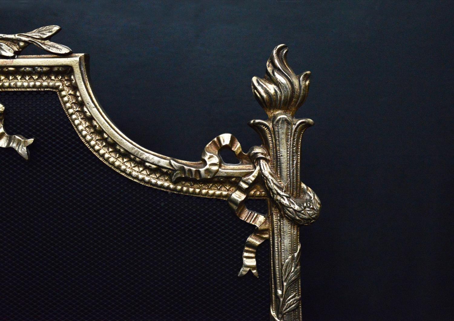 A 19th century English Regency style brass firescreen