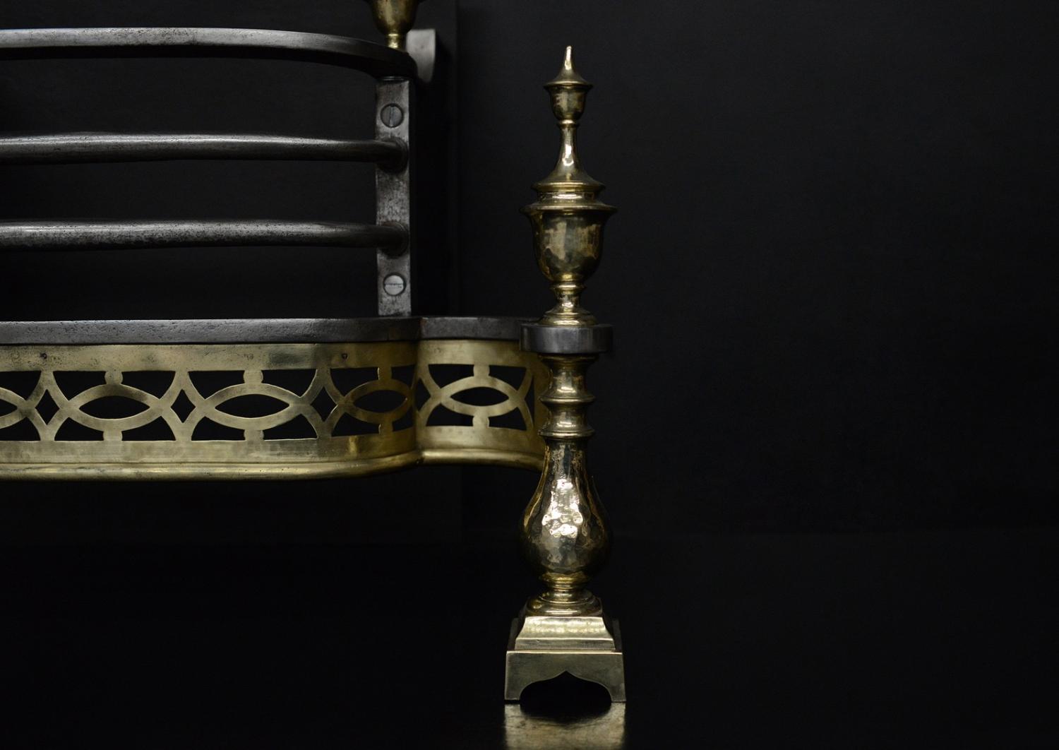 An English brass and steel firegrate