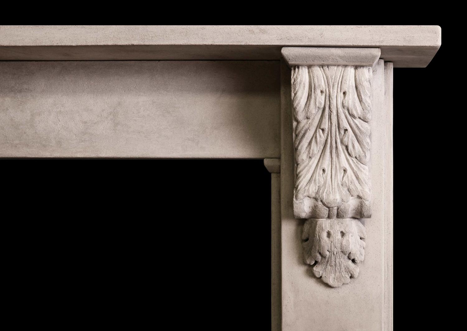 A reclaimed stone fireplace in the mid Victorian manner