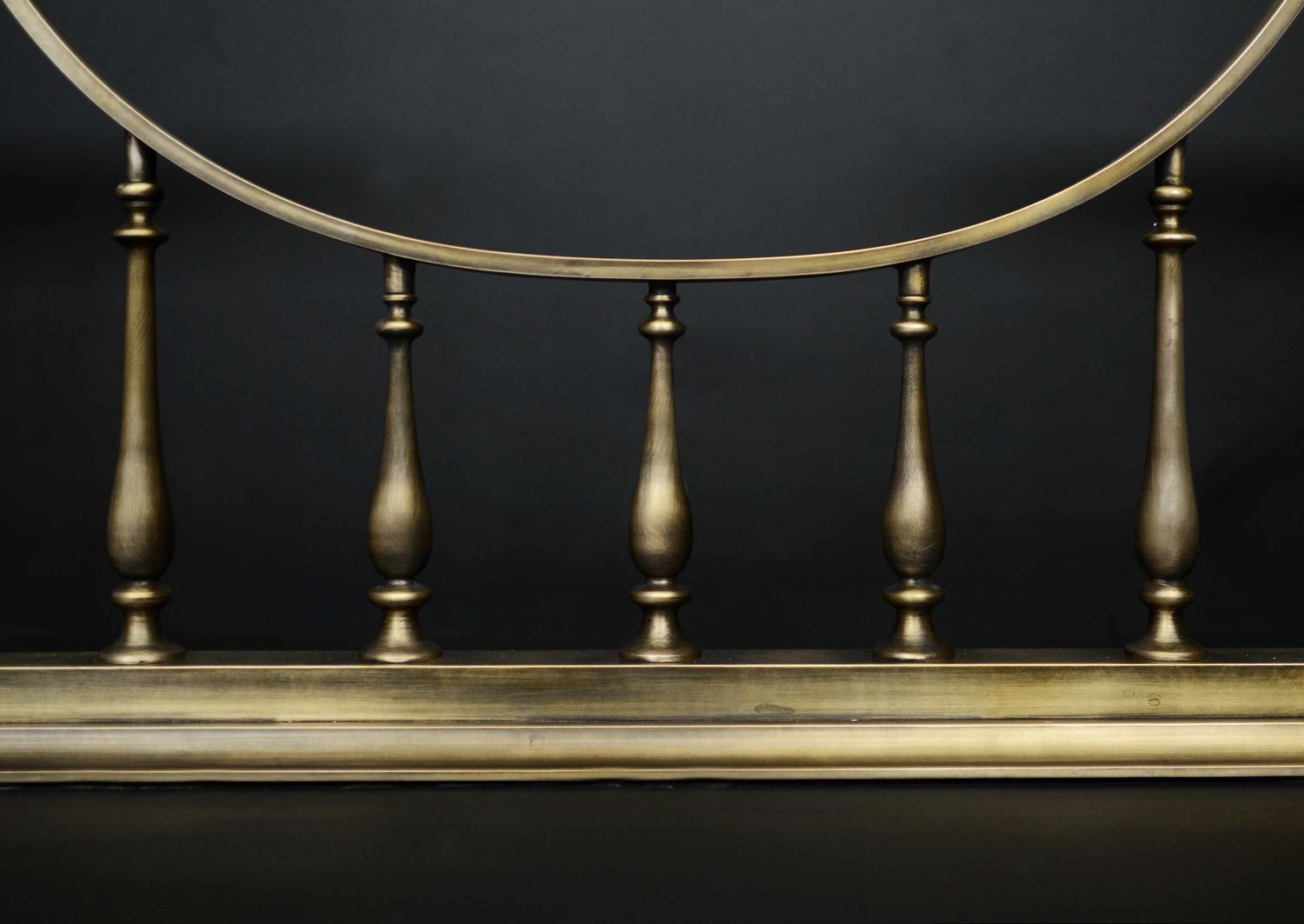A fine quality club fender in antiqued brass finish