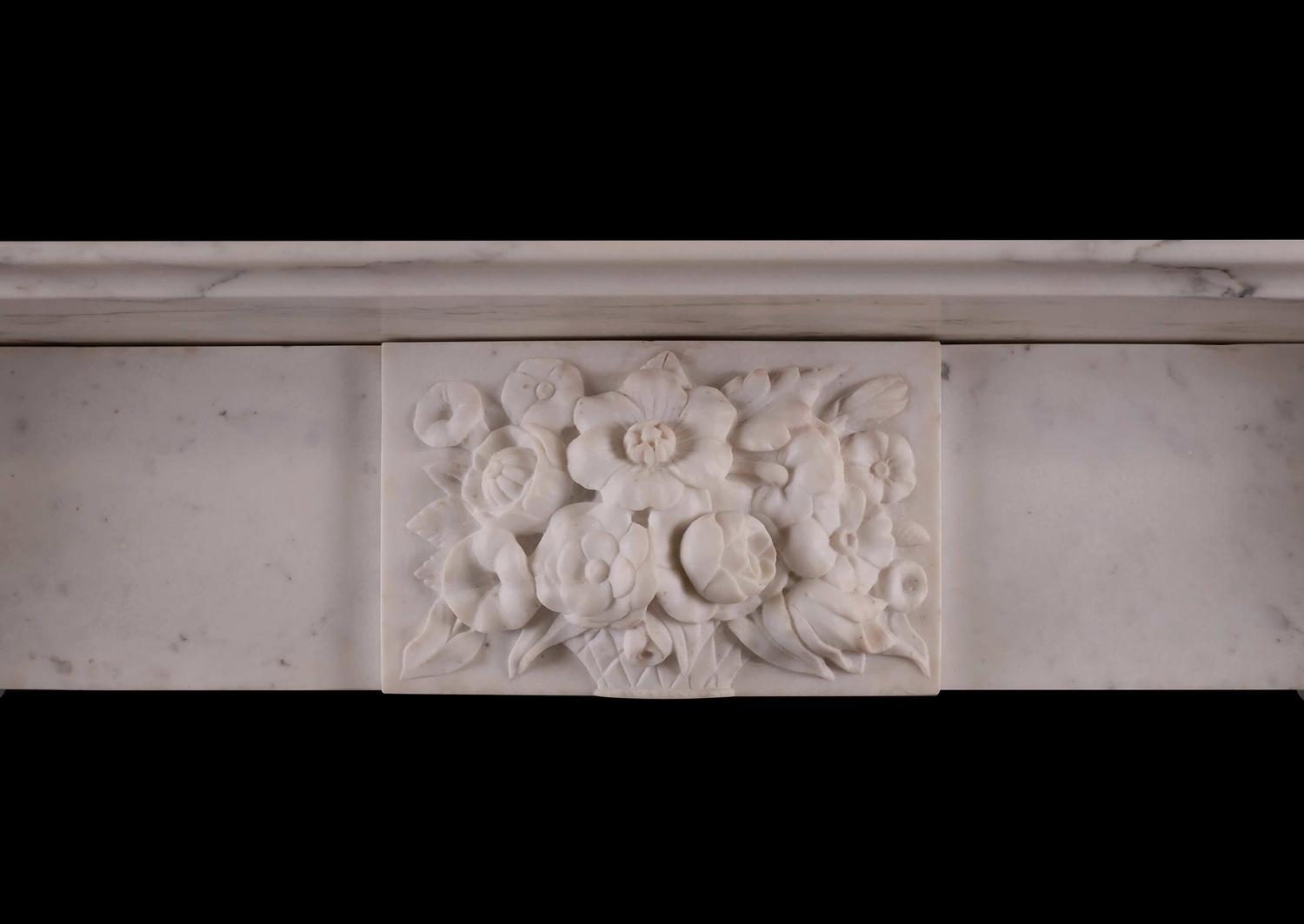 A finely carved period Victorian white marble fireplace