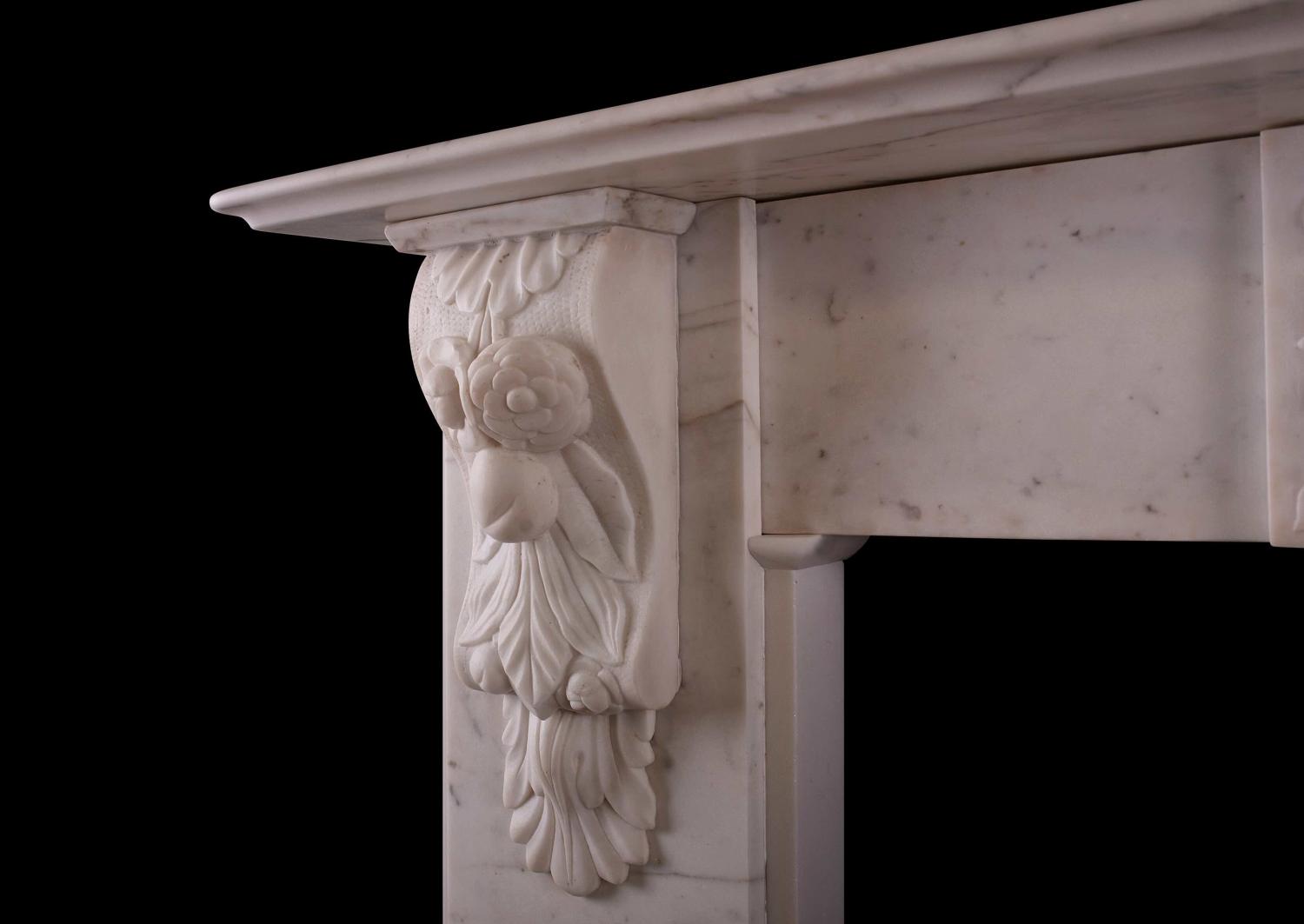 A finely carved period Victorian white marble fireplace